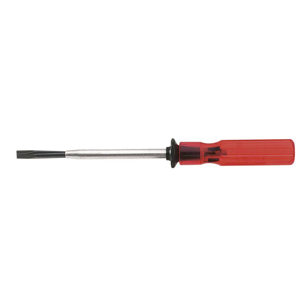 Klein Tools 516 in. Slotted Screw-Holding Flat Head Screwdriver with 6 in. Round Shank K46