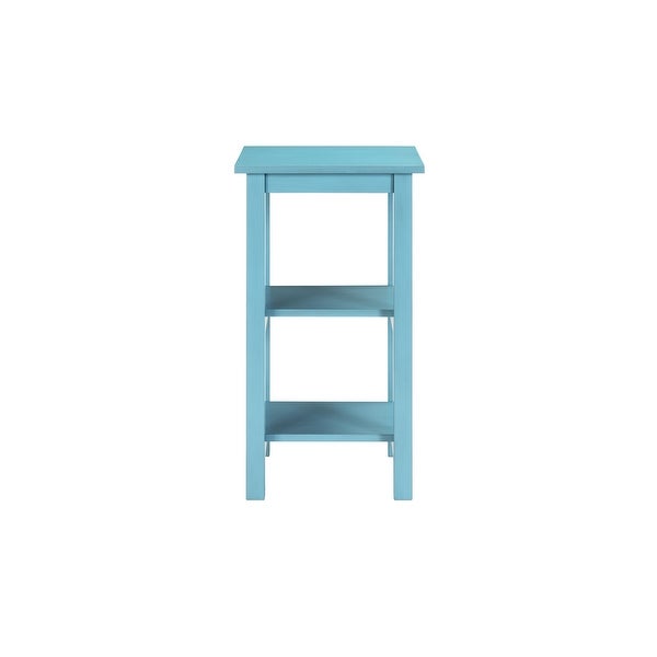 Landrey Turquoise Blue/ Green Wood 2 Shelf End Table