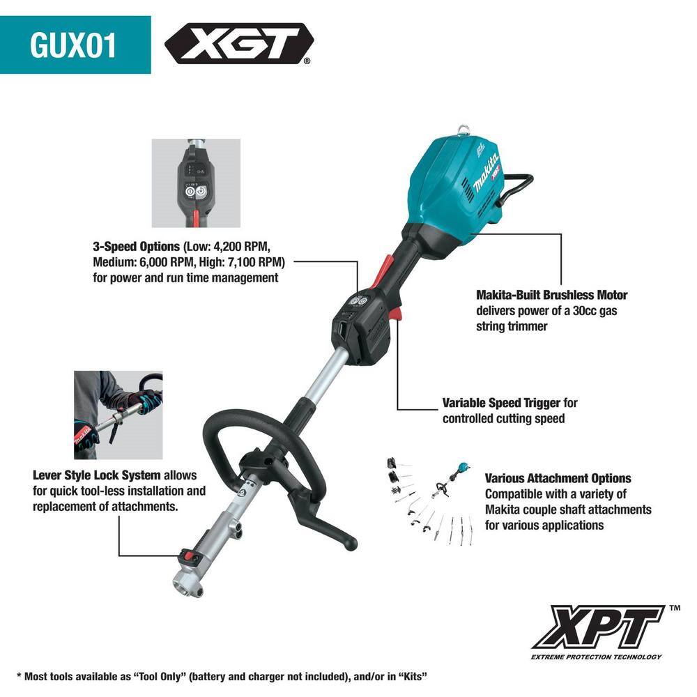 Makita 40V max XGT Brushless Cordless Couple Shaft Power Head (Tool Only) GUX01Z