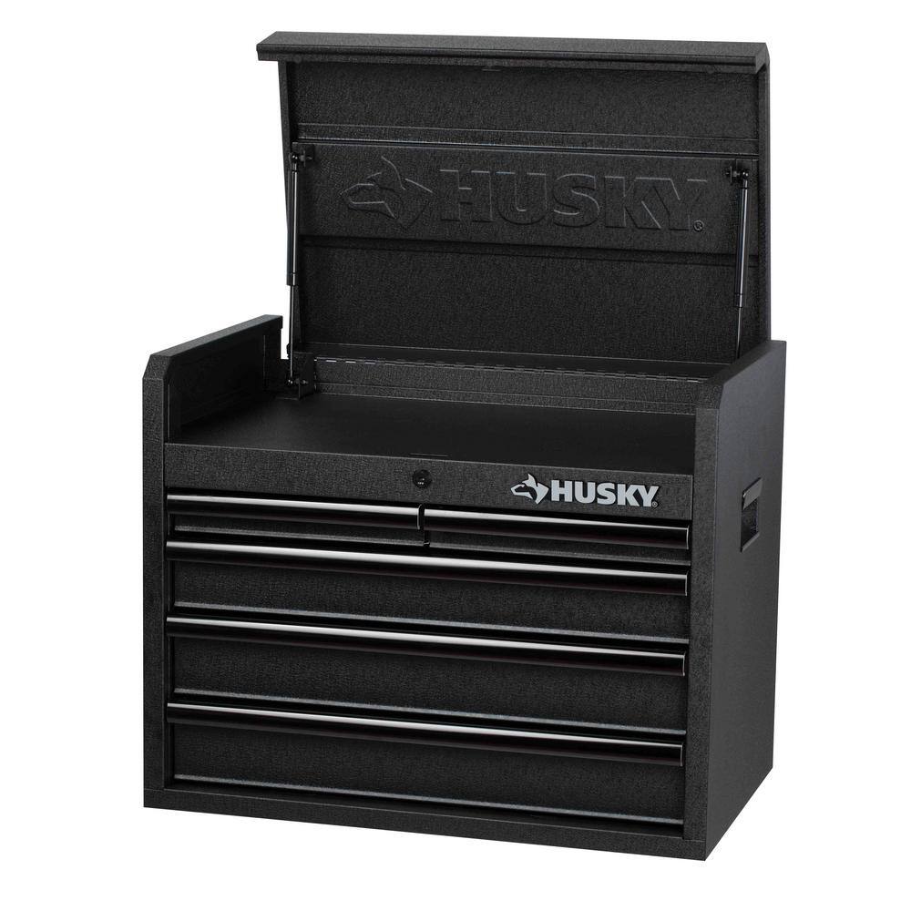 Husky 26 in. W x 15.9 in D Standard Duty 5-Drawer Top Tool Chest in Textured Black H26CH5TB