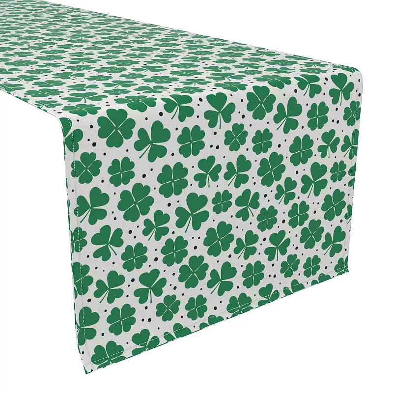 Table Runner， 100% Polyester， 12x72， St. Patrick's Day Shamrock Decoration