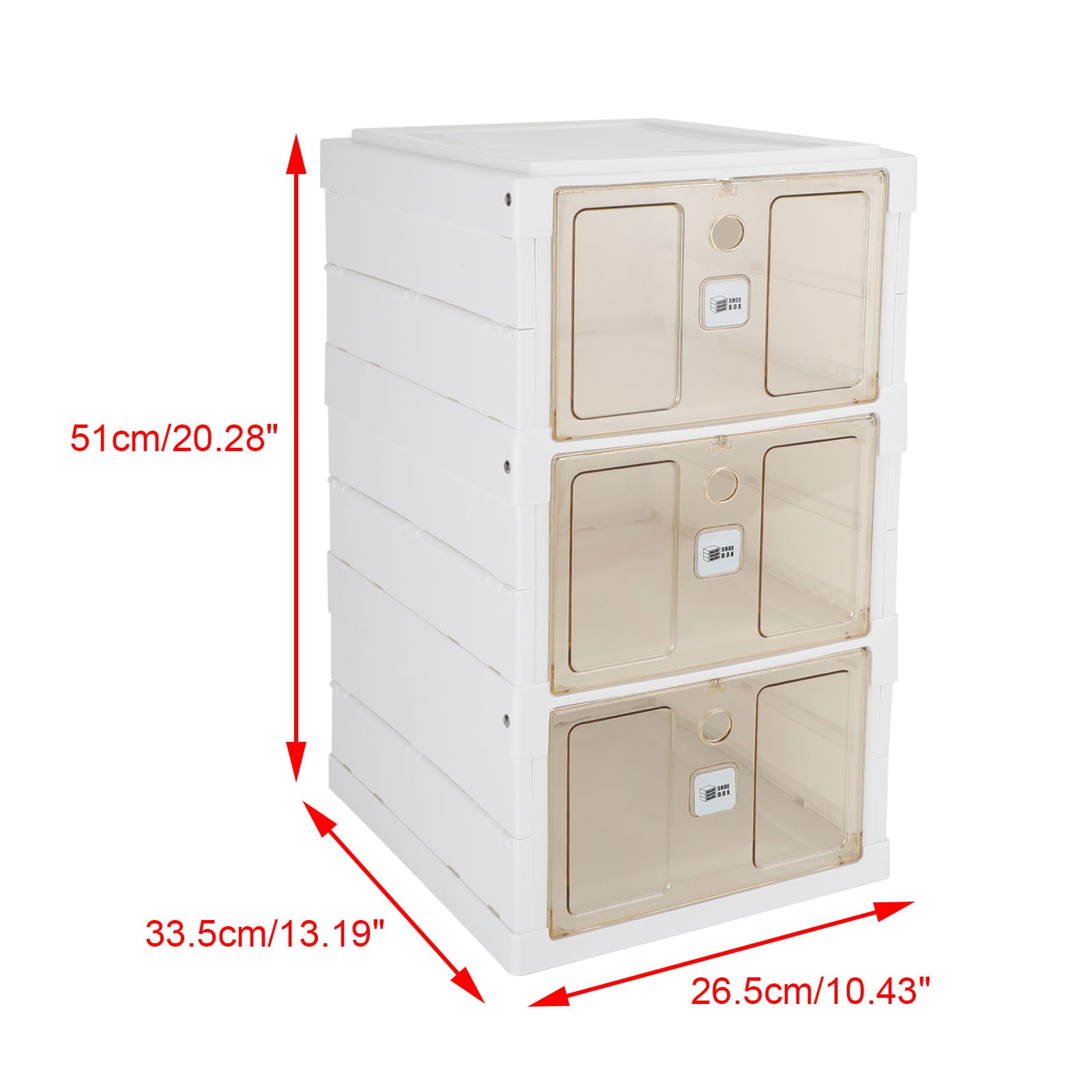 Shoes Box Installation-free Organizer Containers Drawer with Lids, Sneaker Storage Cabinet, Space Saving Bins Shoes Rack for Closet, Entryway, Room