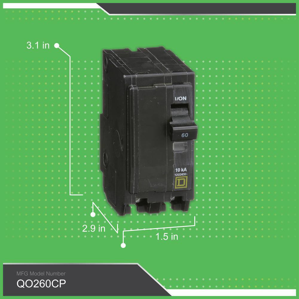 Square D QO 60 Amp 2-Pole Circuit Breaker(QO260CP) QO260CP