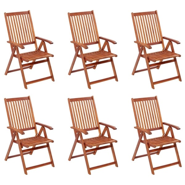 vidaXL Patio Folding Chairs Camping Garden Lawn Chair Solid Wood Acacia Brown