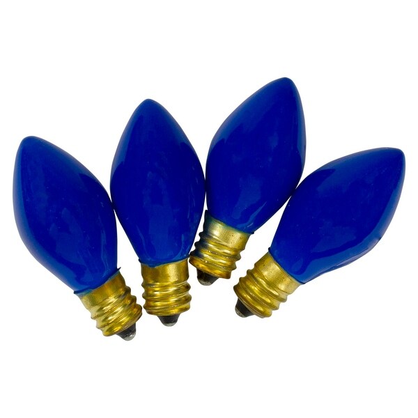 Pack of 4 Blue Opaque C7 Christmas Replacement Bulbs