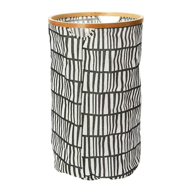 Household Essentials Bamboo Rimmed Round Krush Laundry Basket