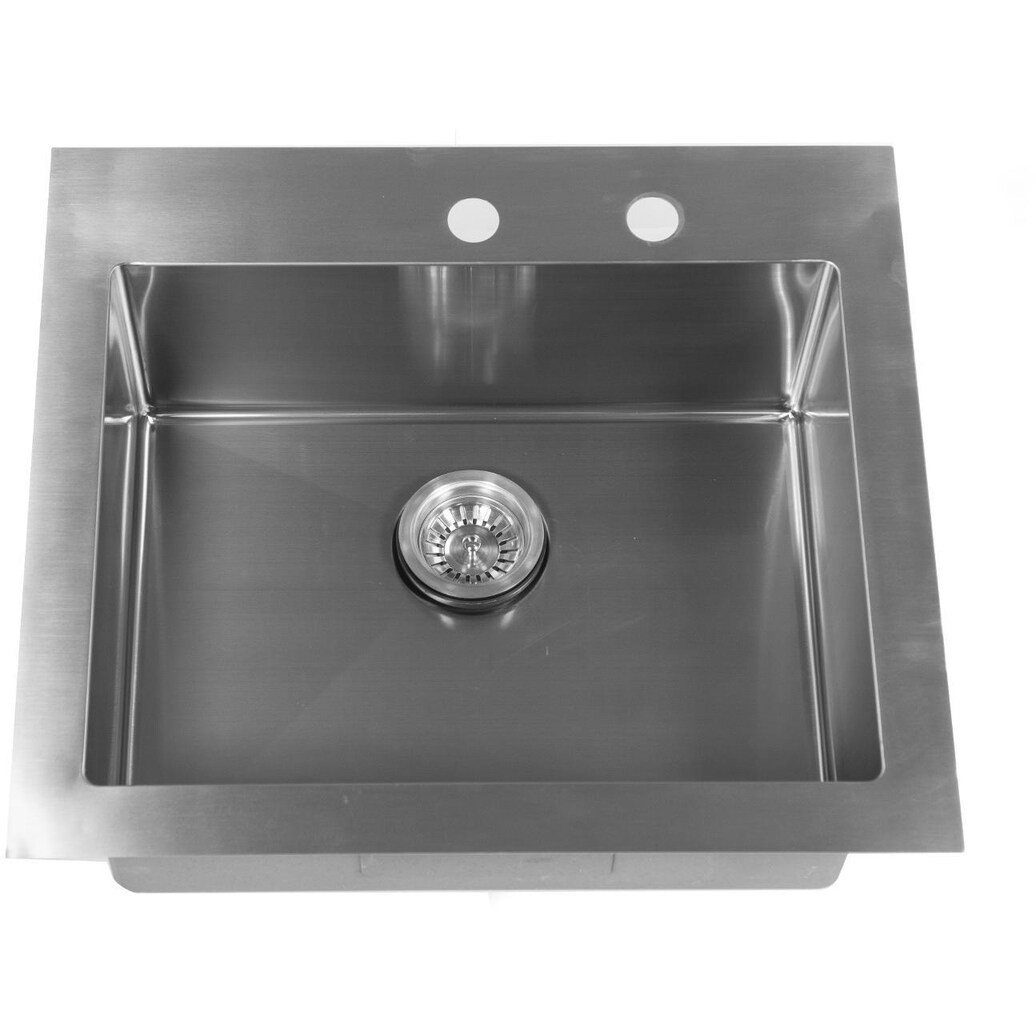 Signature 25 X 22 Outdoor Rated Stainless Steel Single Basin Drop-In Sink W/ Sink Strainer