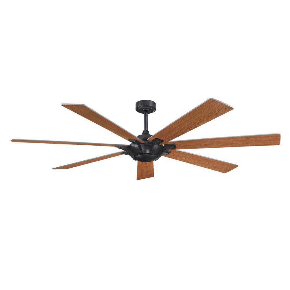 Parrot Uncle Liew 72 in Matte Black Reversible 7Blade Ceiling Fan with Remote Control