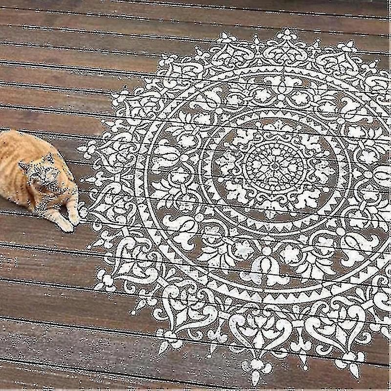 30cm Mandala Auxiliary Painting Template Large Reusable Stencil For Floor Wall Tile Fabric Furniture