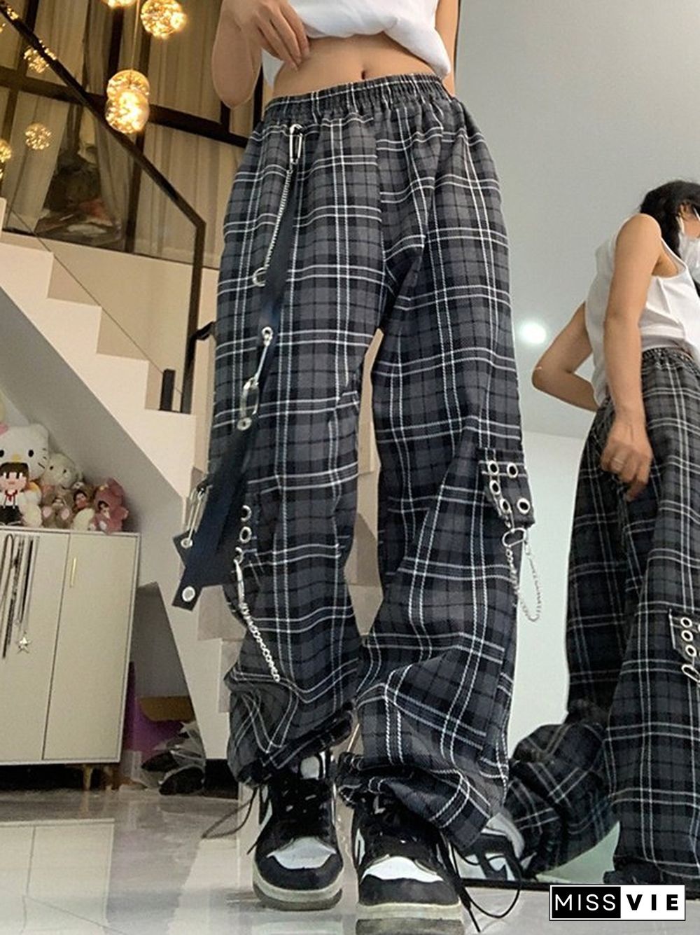 Vintage Check Cargo Pants