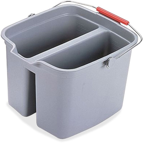 Rubbermaid Double Pail | 17 quart， Sturdy Handle， Plastic， Gray， 6