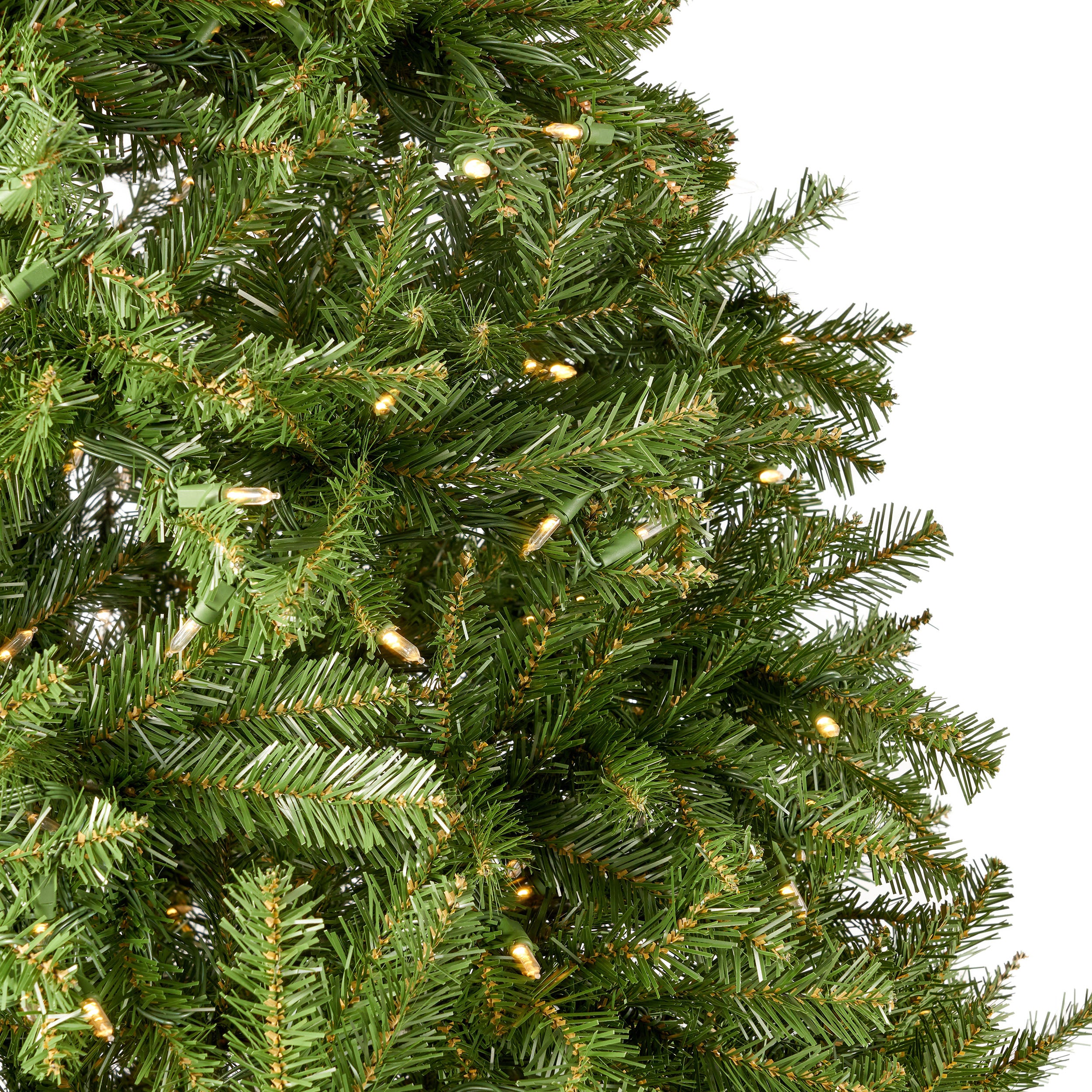 9-foot Fraser Fir Pre-Lit Clear LED Hinged Artificial Christmas Tree