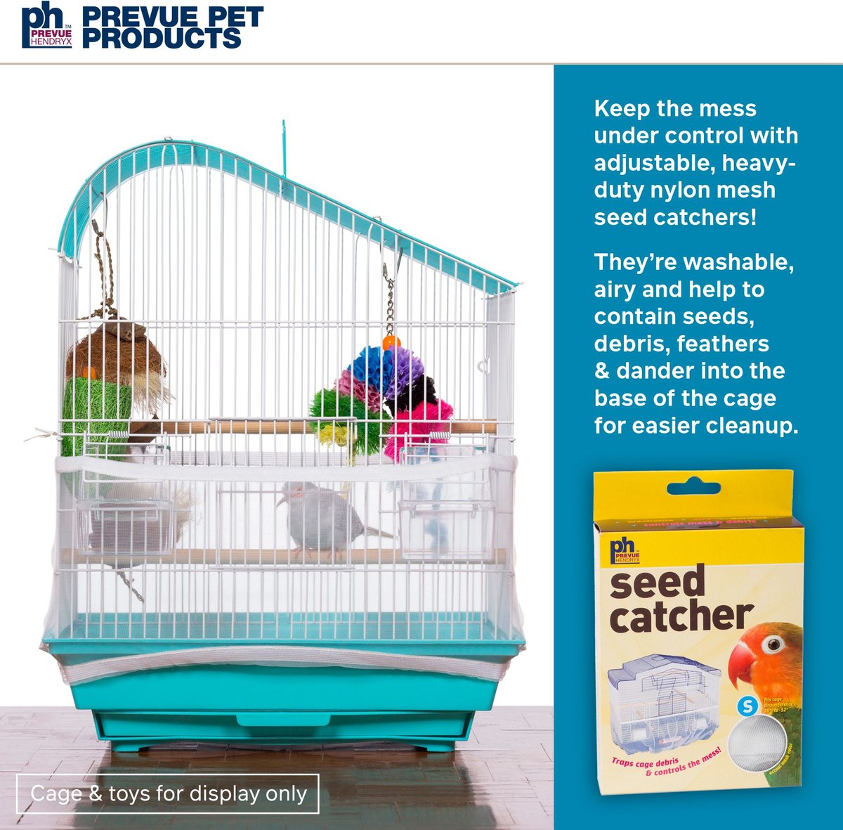 Prevue Pet Products Seed Catcher Cage Skirt， Color Varies