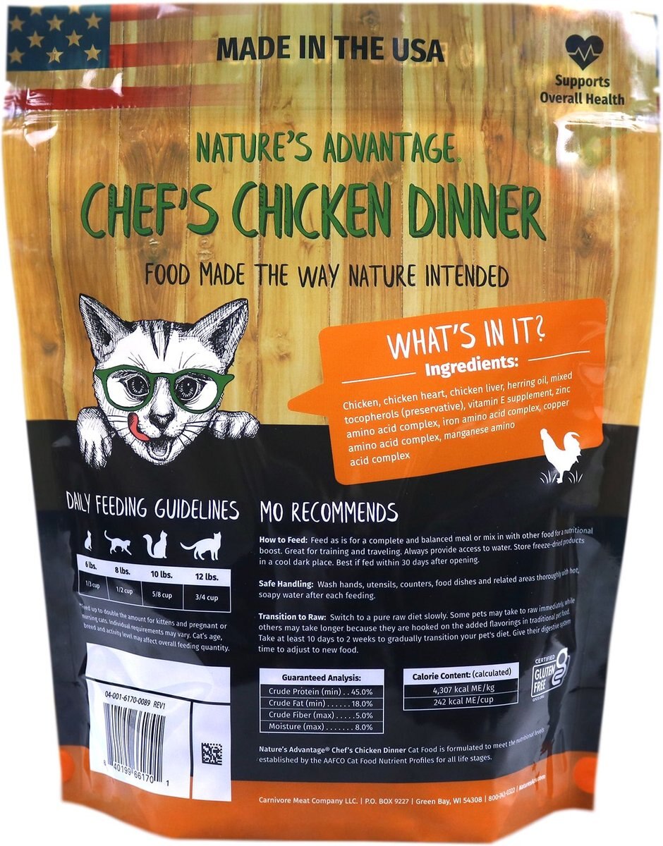 Nature's Advantage Chef's Chicken Dinner Cat Food， 12-oz bag