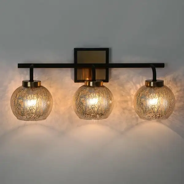 Modern Black Gold 2/3/4-Light Bathroom Mercury Glass Vanity Lights Wall Sconces