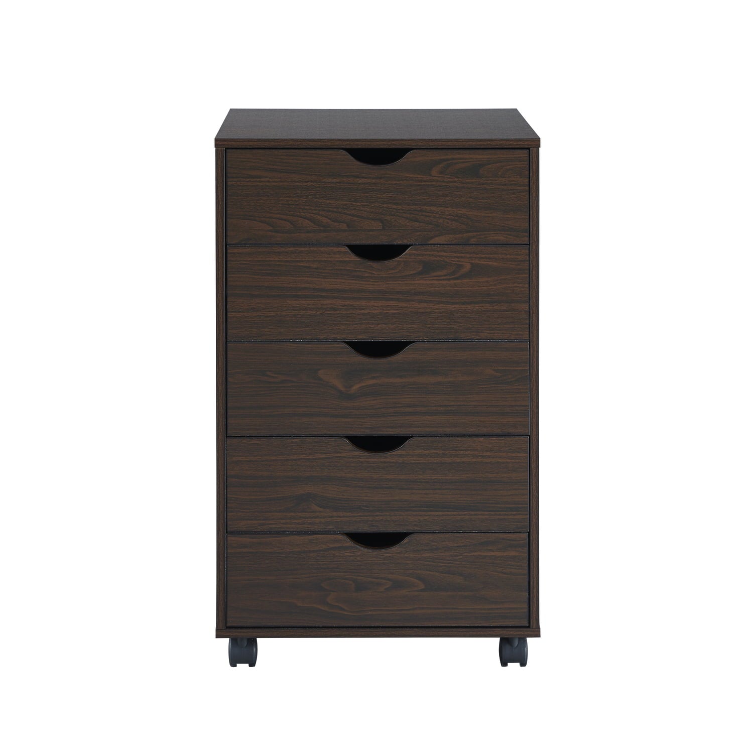 Naomi Home 5 Drawer Dresser, Tall Dressers for Bedroom, Kids Dresser with Wheels, Durable Storage Dresser, Small Dresser for Closet, Makeup Dresser with 180 lbs Capacity - Espresso