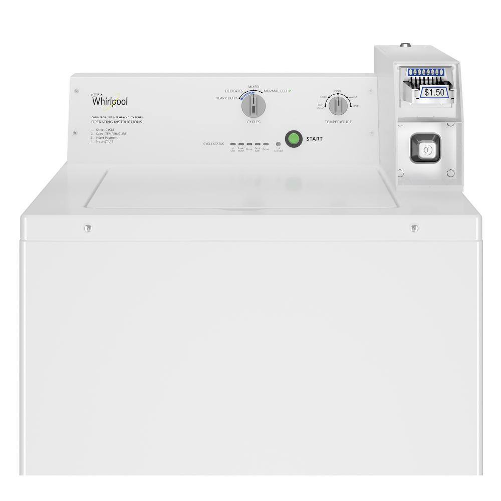 Whirlpool 3.3 cu. ft. White Commercial Top Load Washing Machine Coin Operated CAE2745FQ