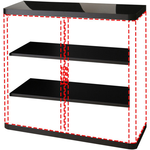 Paperflow easyOffice 41 Black Storage Cabinet Top， Back， Base and Shelves (366014192344)