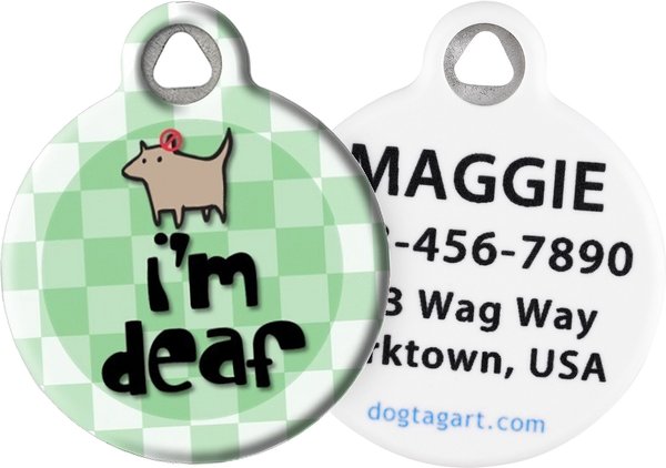 Dog Tag Art I'm Deaf Personalized Dog and Cat ID Tag