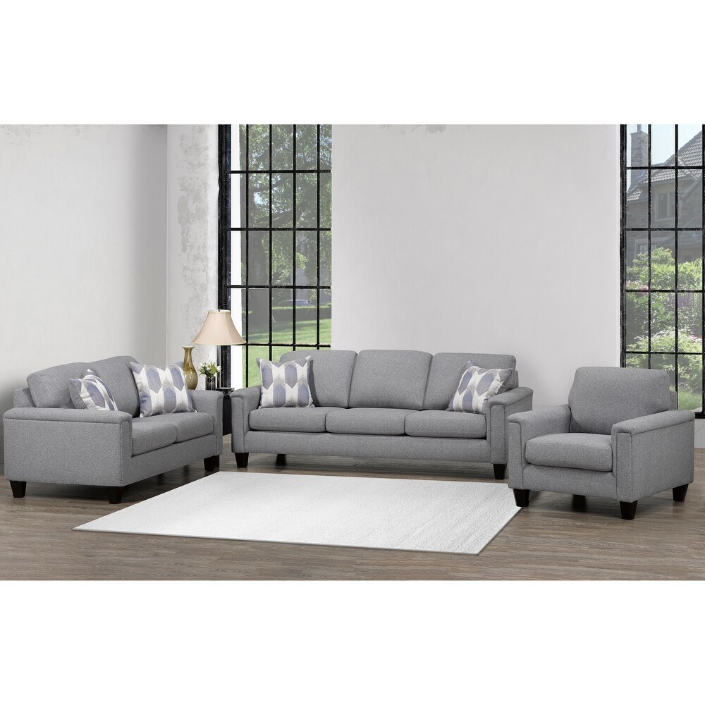 Moniz Fabric Upholstered Sofa  Loveseat and Chair Set