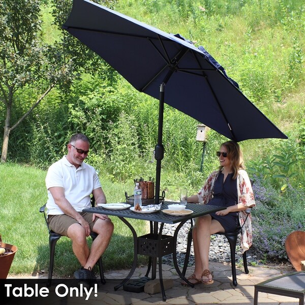 Black HeavyDuty Cast Aluminum Square Patio Dining Table