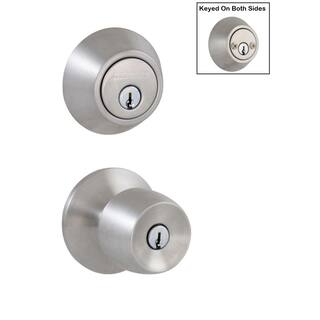 Defiant Brandywine Stainless Steel Entry Knob and Double Cylinder Deadbolt Combo Pack B86L2B