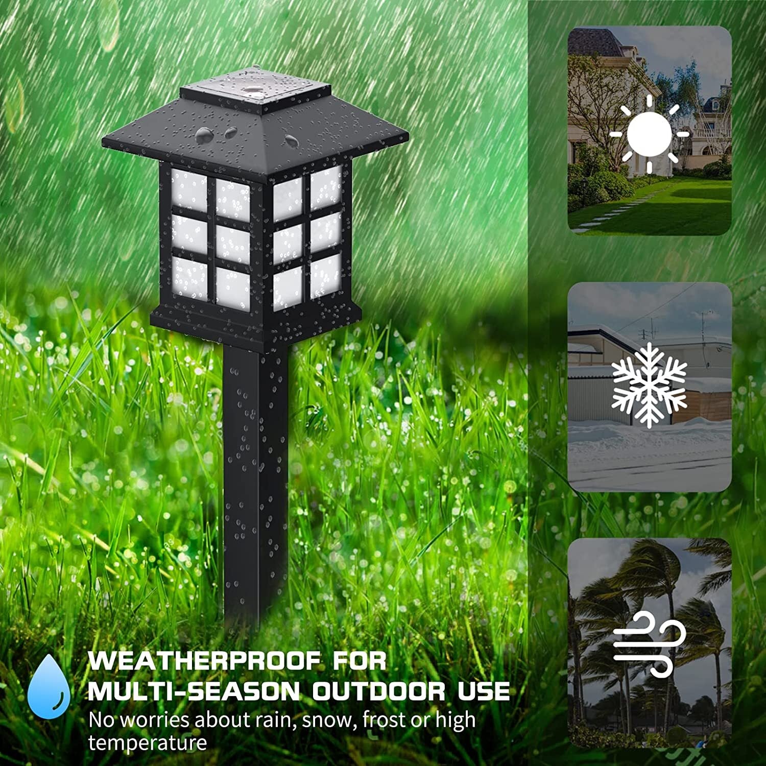 Solar Pathway Lights Outdoor，Solar Lights Waterproof 6 Pack， Automatic， LED， Energy Saving， Weather Resistant， Stake Lights for Garden， Landscape， Path， Yard， Patio， Driveway or Walkway