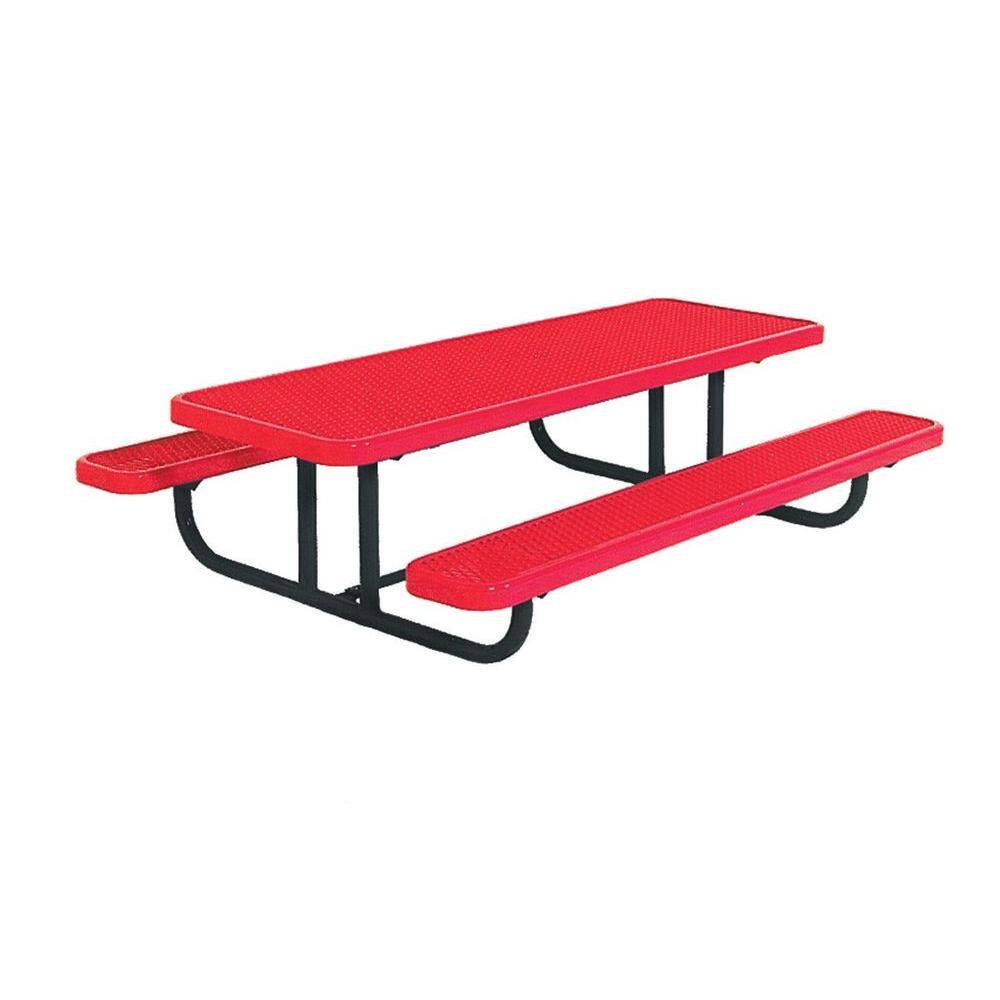 Ultra Play 8 ft. Diamond Red Commercial Park Preschool Portable Rectangular Table PBK158PS-V8R