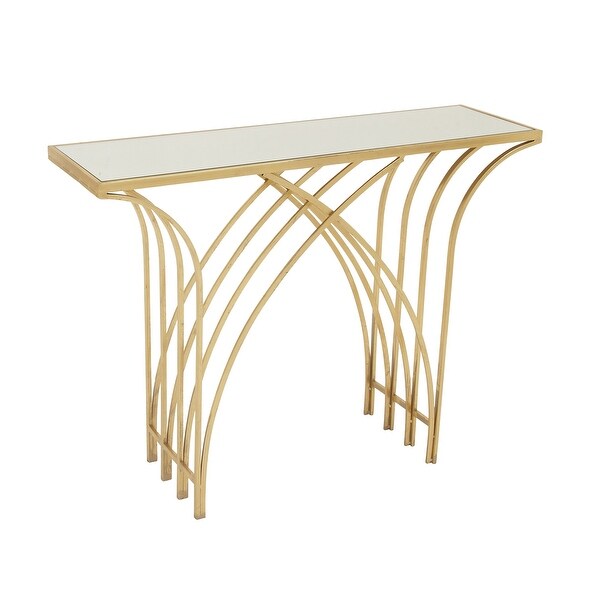 Gold Iron Modern Console Table 31 x 41 x 12 - 41 x 12 x 31