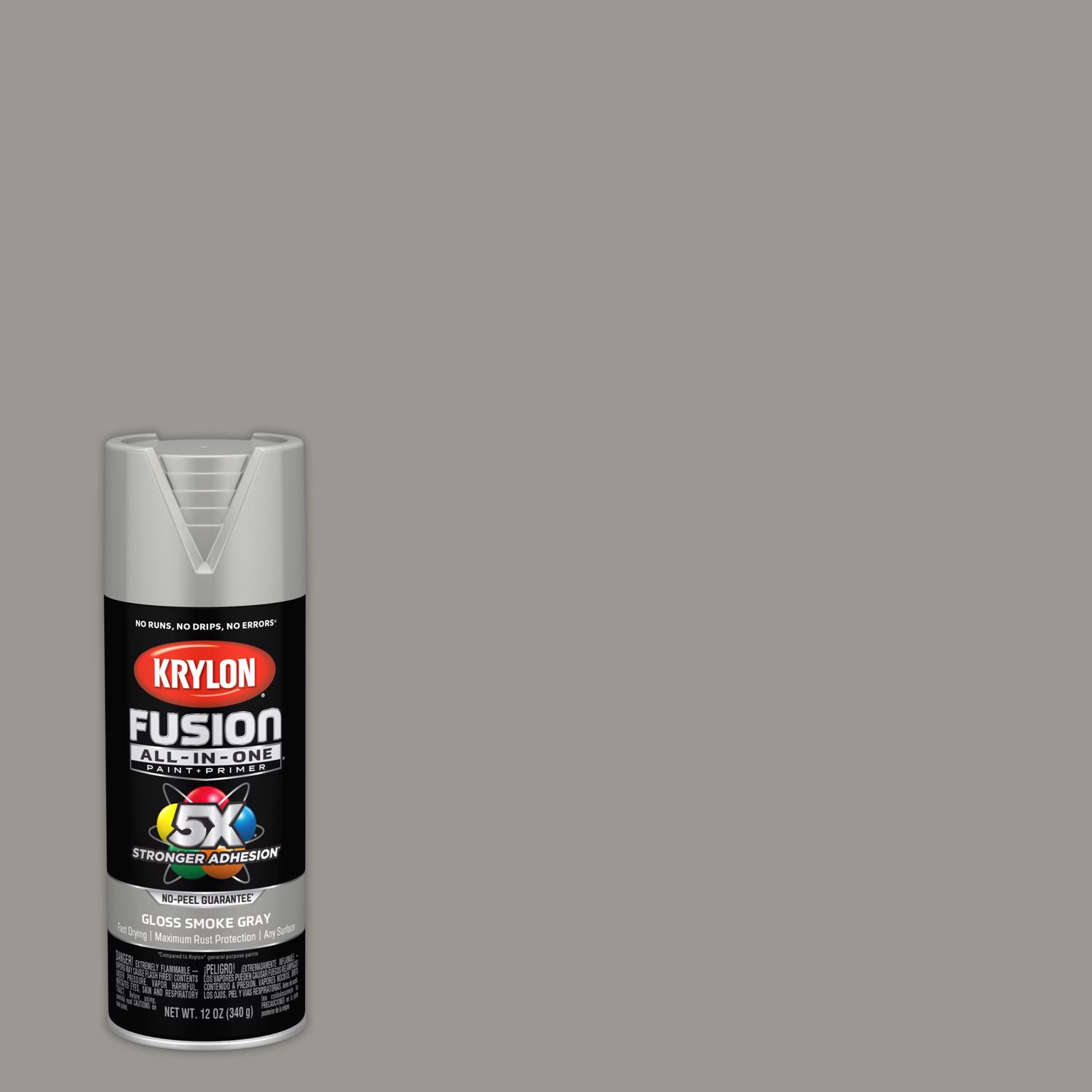 Krylon Fusion All-In-One Gloss Smoke Gray Paint+Primer Spray Paint 12 oz