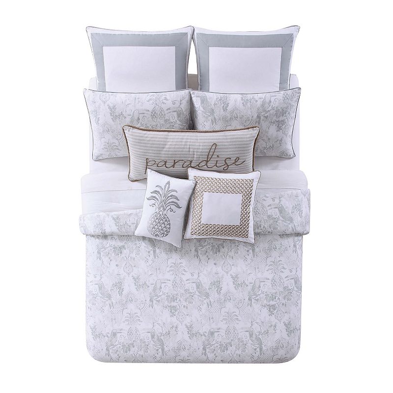 Tropical Plantation Toile Comforter Set