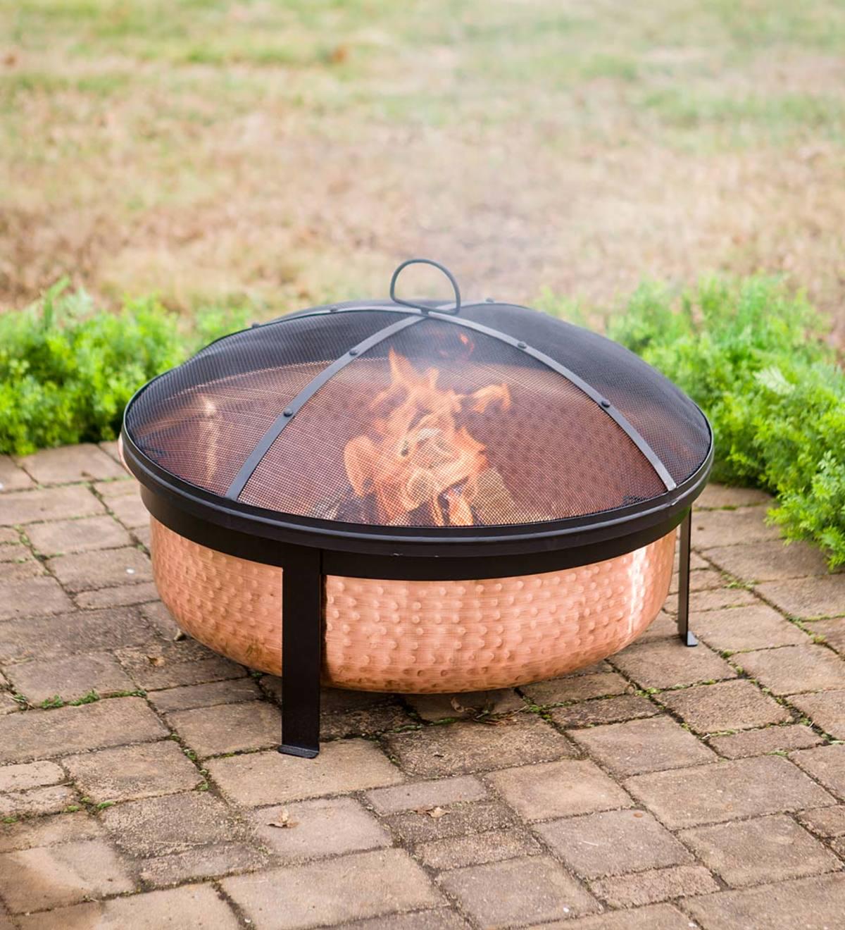 Better Homes and Gardens Wood Burning Copper Fire Pit 30inch diameter and 22inch Height  Crowdfused