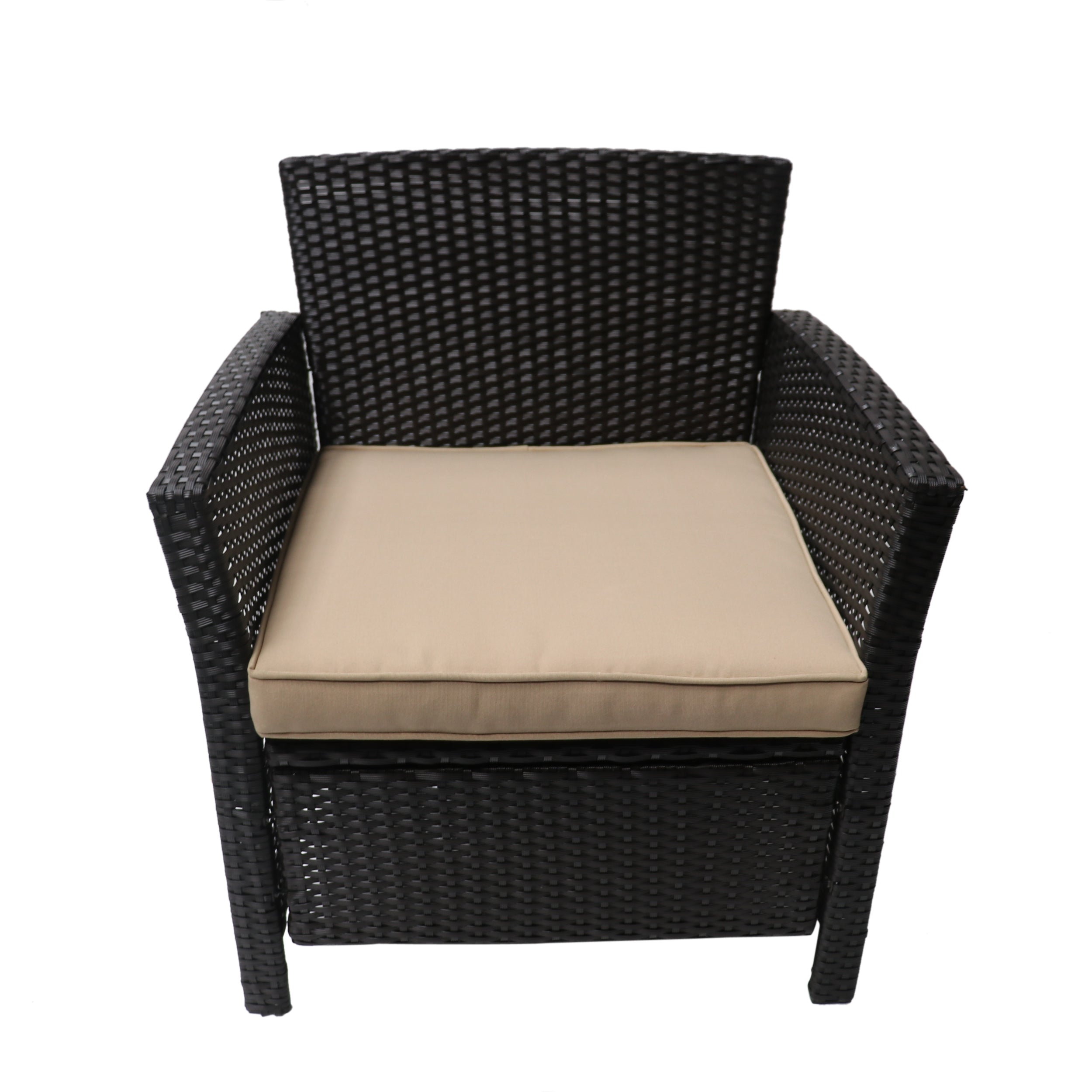 Mason Outdoor 4-Seater Wicker Chat Set with Fire Pit