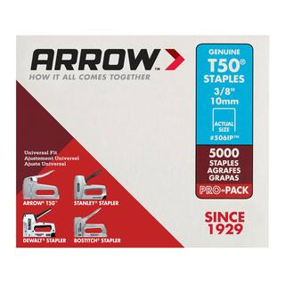 Arrow T50 38 in. Leg x 38 in. Crown Galvanized Steel Staples (5000-Pack) 506IP