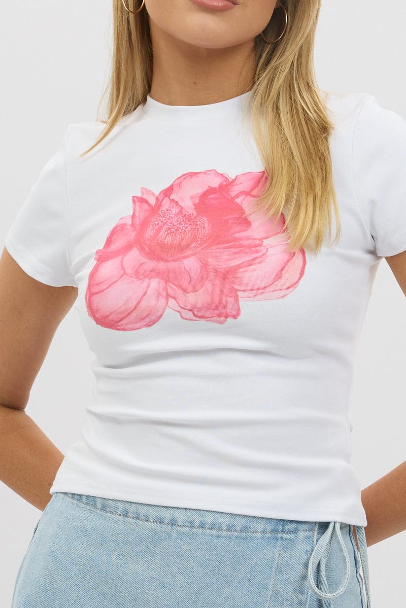 White Graphic Tee Short Sleeve