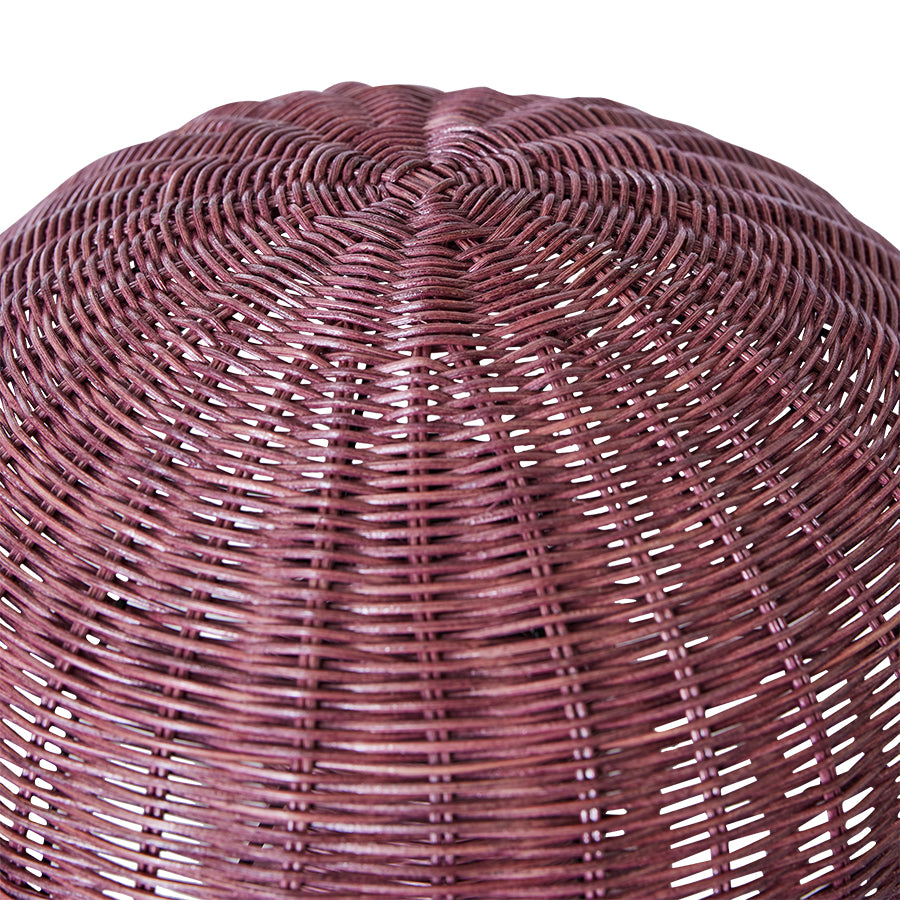 Rattan mushroom table lamp Burgundy