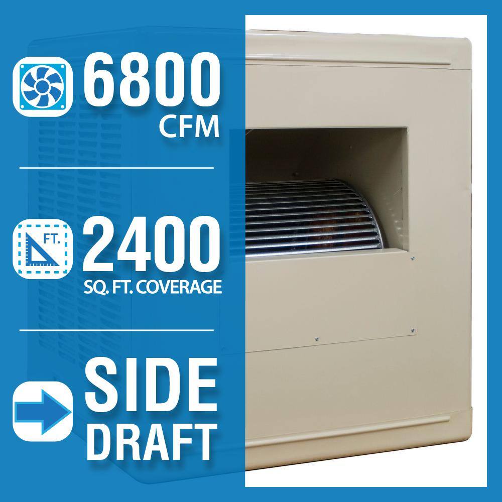 Hessaire 6800 CFM 115-Volt Side-Draft Aspen Evap Cooler 2400 sq. ft. (Motor not Included) A68S