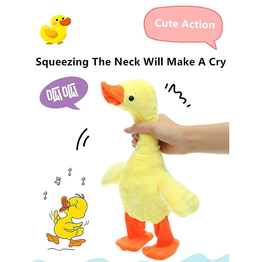 Talking Singing Walking Duck Toy Electronic Plush Toy Stuffed Animal Interactive Birthday Gift For Kids Boys Girls Yellow