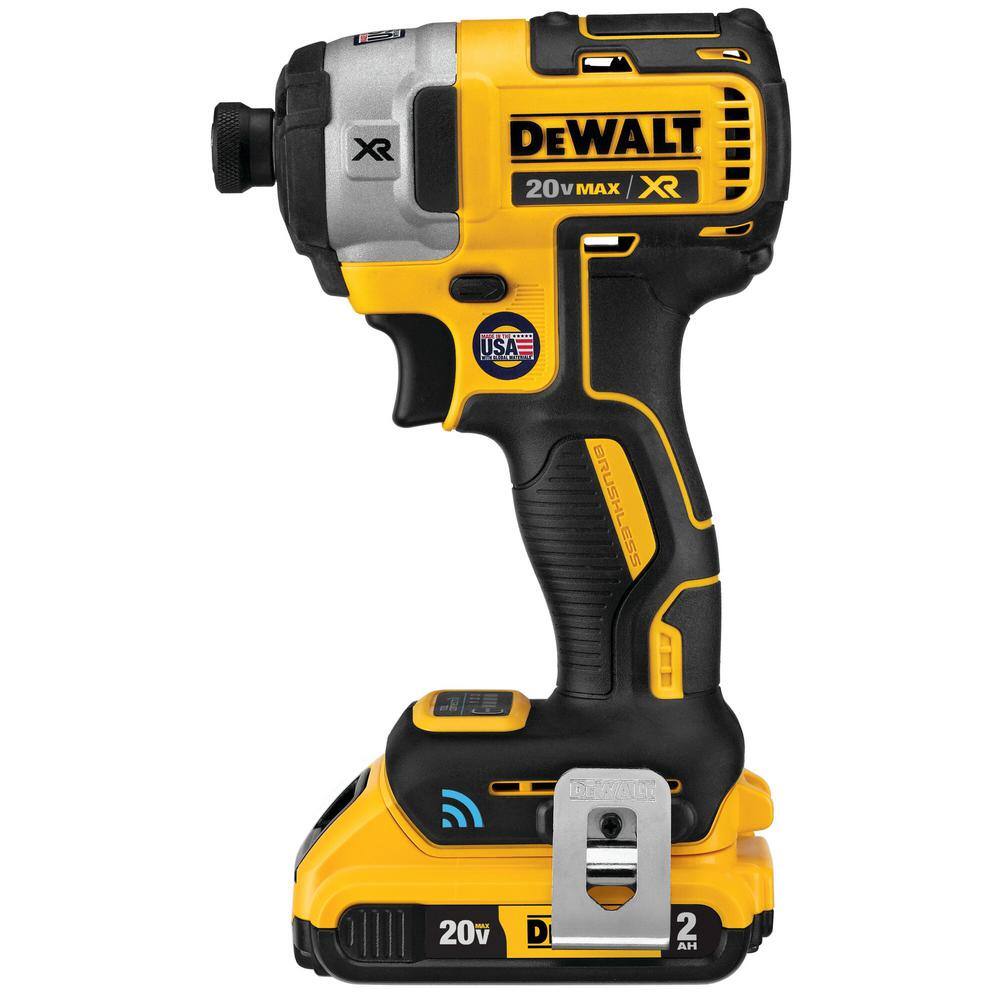 DW 20V MAX XR with Tool Connect Cordless Brushless 14 in. Impact Driver with (2) 20V 2.0Ah Batteries and Charger DCF888D2