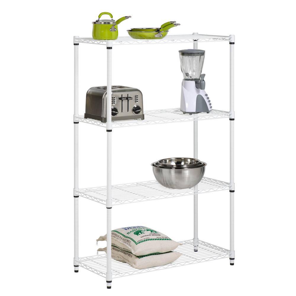 Honey-Can-Do White 4-Tier Heavy Duty Adjustable Steel Garage Storage Shelving (36 in. W x 54 in. x 14 in. D) SHF-09440