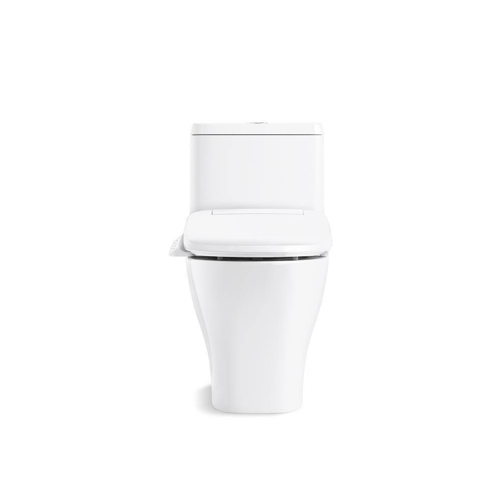 KOHLER Reach 1-piece 1.28 GPF Dual Flush Elongated Toilet in White Seat Not Included K-23188-0