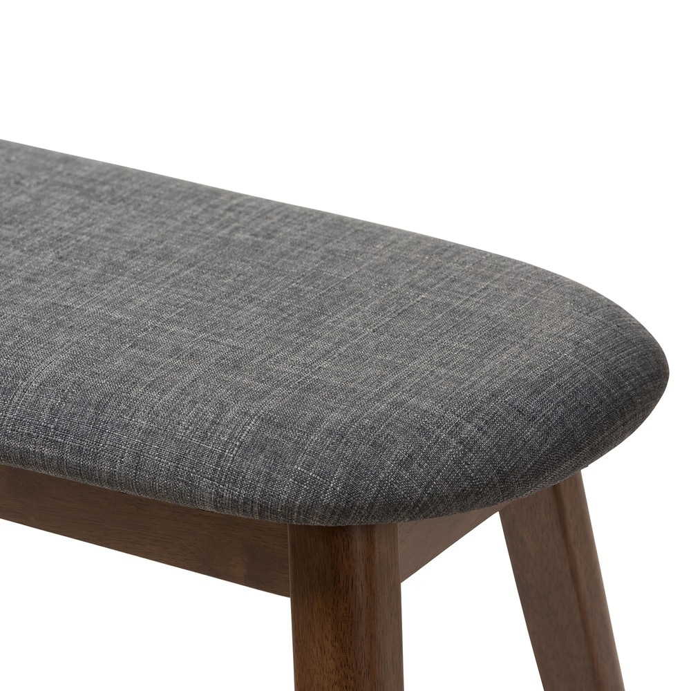 Mid Century Fabric Upholstered Bench by Baxton Studio