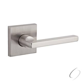 Baldwin Reserve Square Satin Nickel Universal HallCloset Door Lever with Contemporary Square Rose PSSQUCSR150