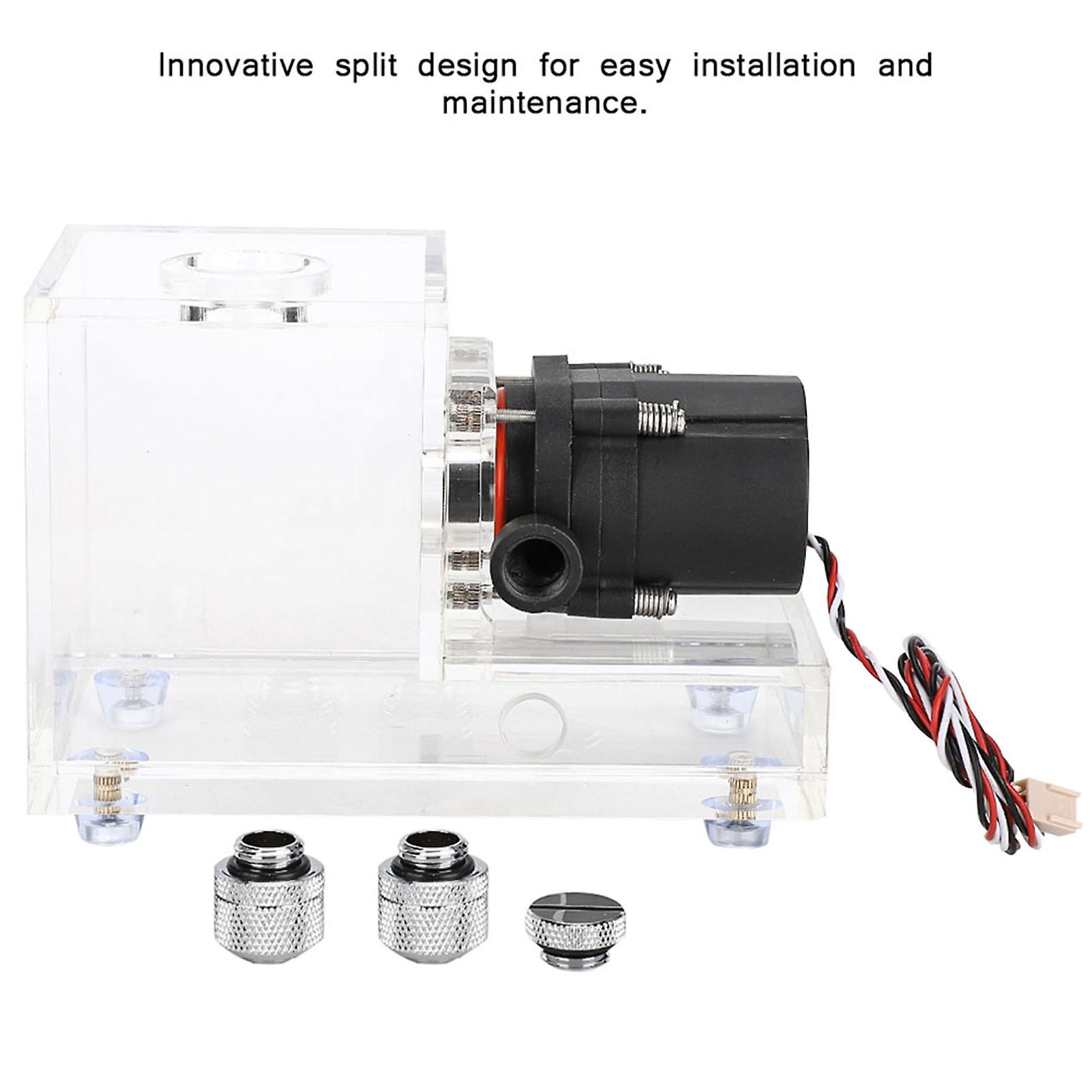 Full Transparent Integrated 600ml Pc Cooled Water Pump Acrylic Water Cooling Tank 600l/h