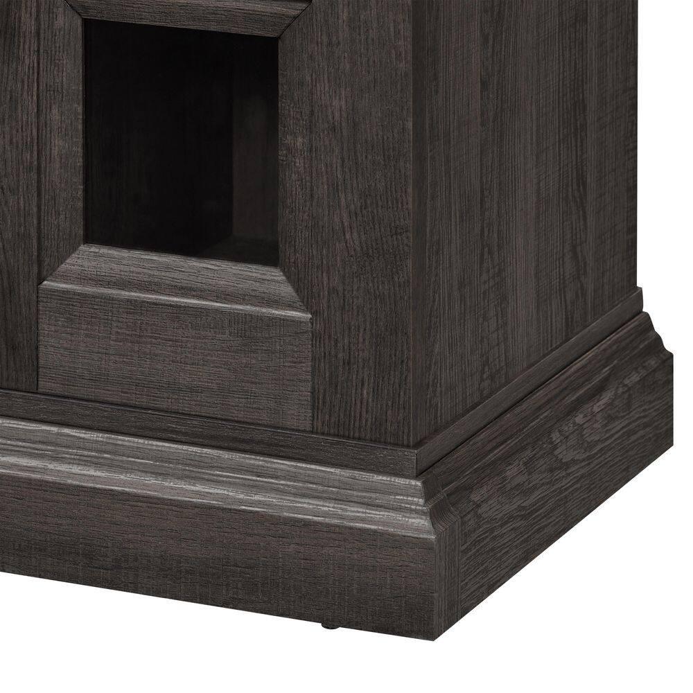 StyleWell Chelsea 62 in Freestanding Electric Fireplace TV Stand in Dark Brown Ash