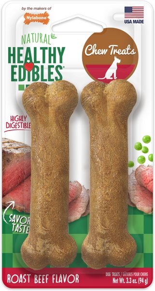 Nylabone Healthy Edibles Roast Beef Flavor Chew Dog Treats， Small/Regular