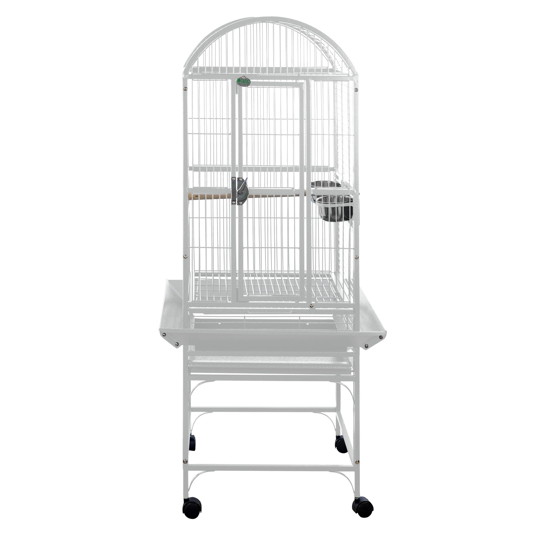 A and E Cage Co. Small Dome Top Cage - White