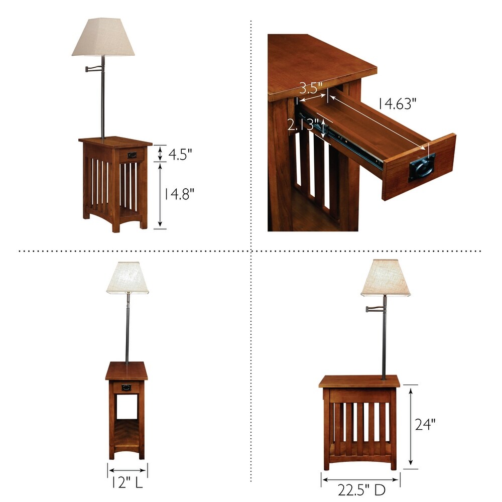 Leick Home Solid Wood Mission Lamp Table