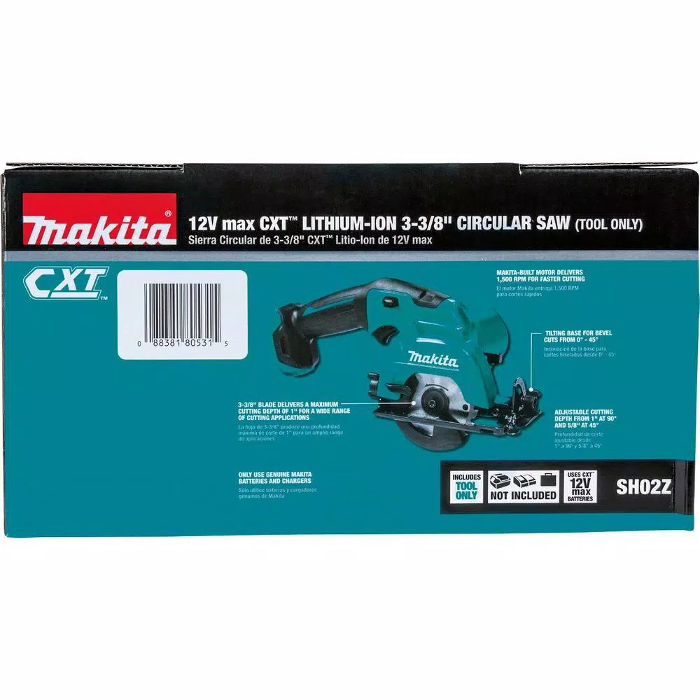 Makita 12-Volt MAX CXT Lithium-Ion 3-3/8 in. Cordless Circular Saw (Tool-Only) and#8211; XDC Depot