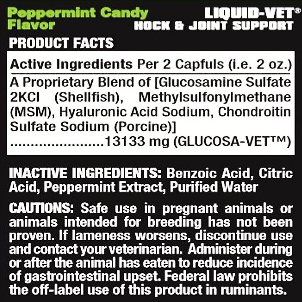 Liquid-Vet Hock and Joint Support Peppermint Flavor Liquid Horse Supplement